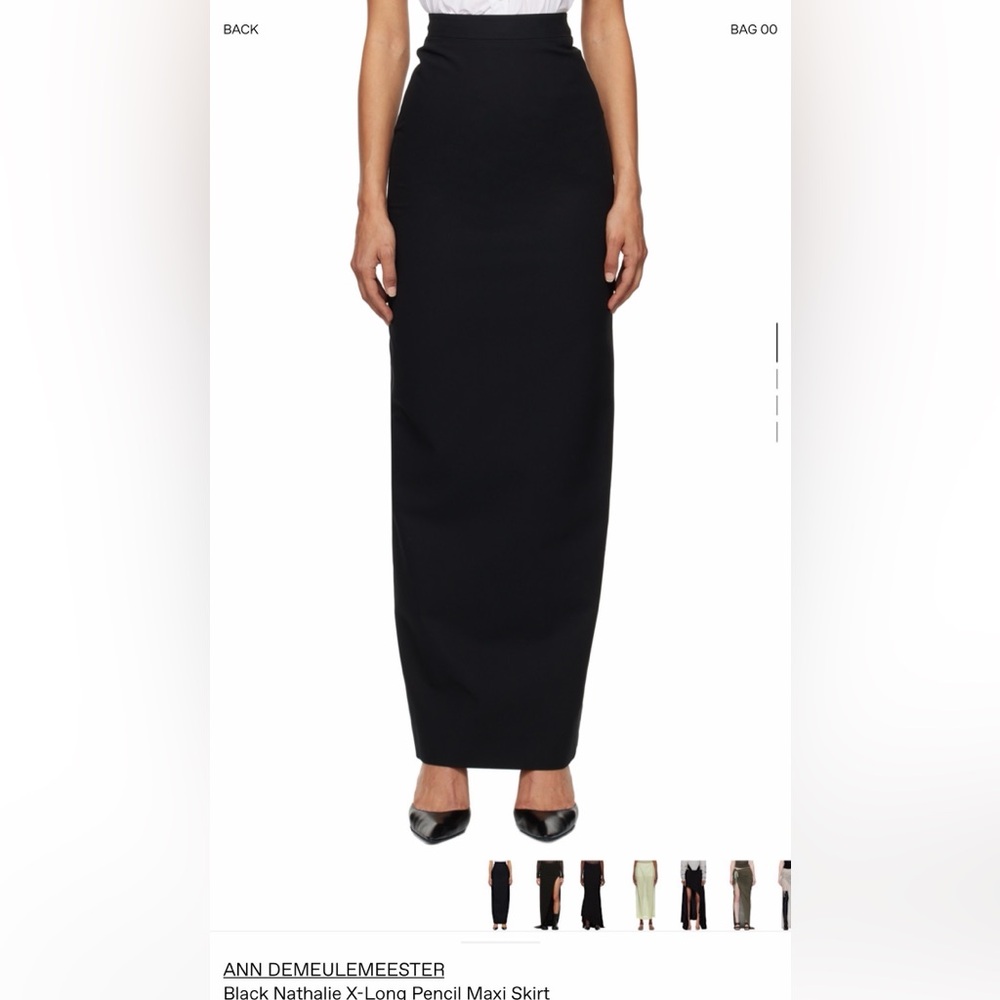 ANN DEMEULEMEESTER Black Nathalie X-Long Pencil Maxi Skirt